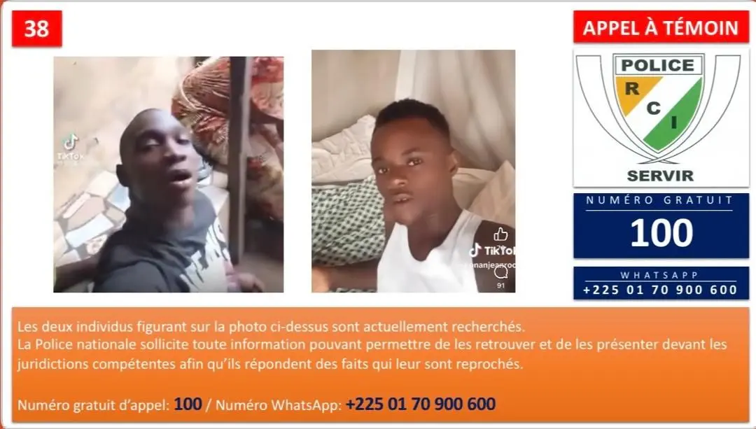 Côte d’Ivoire : le procureur promet un million CFA à qui retrouve ces deux internautes