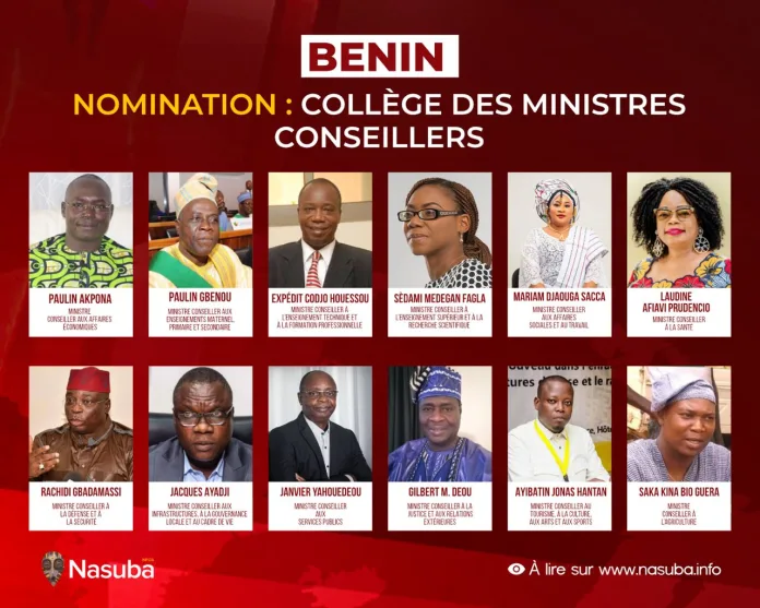 Bénin rôle et attributions ministres conseillers Bénin